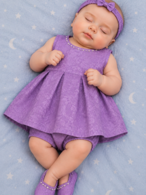 Lavender Jacquard Frock Set