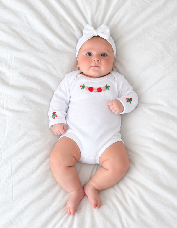 Hand Embroidered White Romper