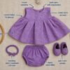 Lavender Jacquard Frock Set - view 11