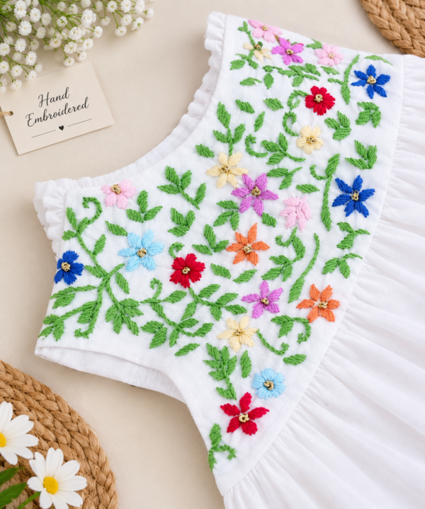 Hand Embroidered Multi Little Blooms - view 10